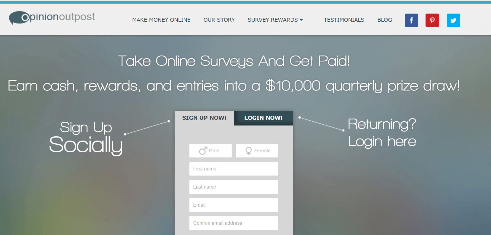 Opinion Outpost Paid Survey Site Example
