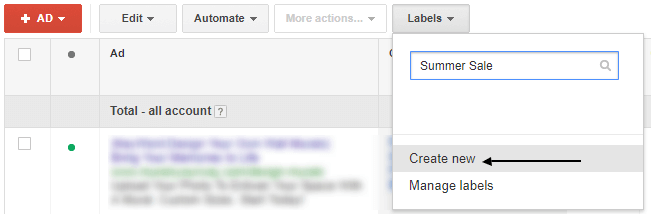 Create a New Label Example
