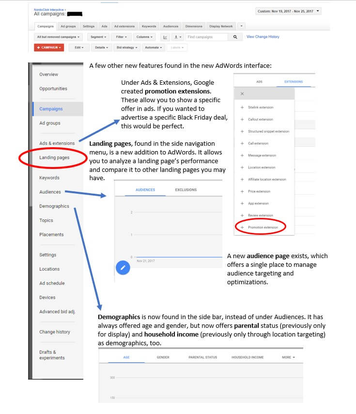 New AdWords Interface - New Features
