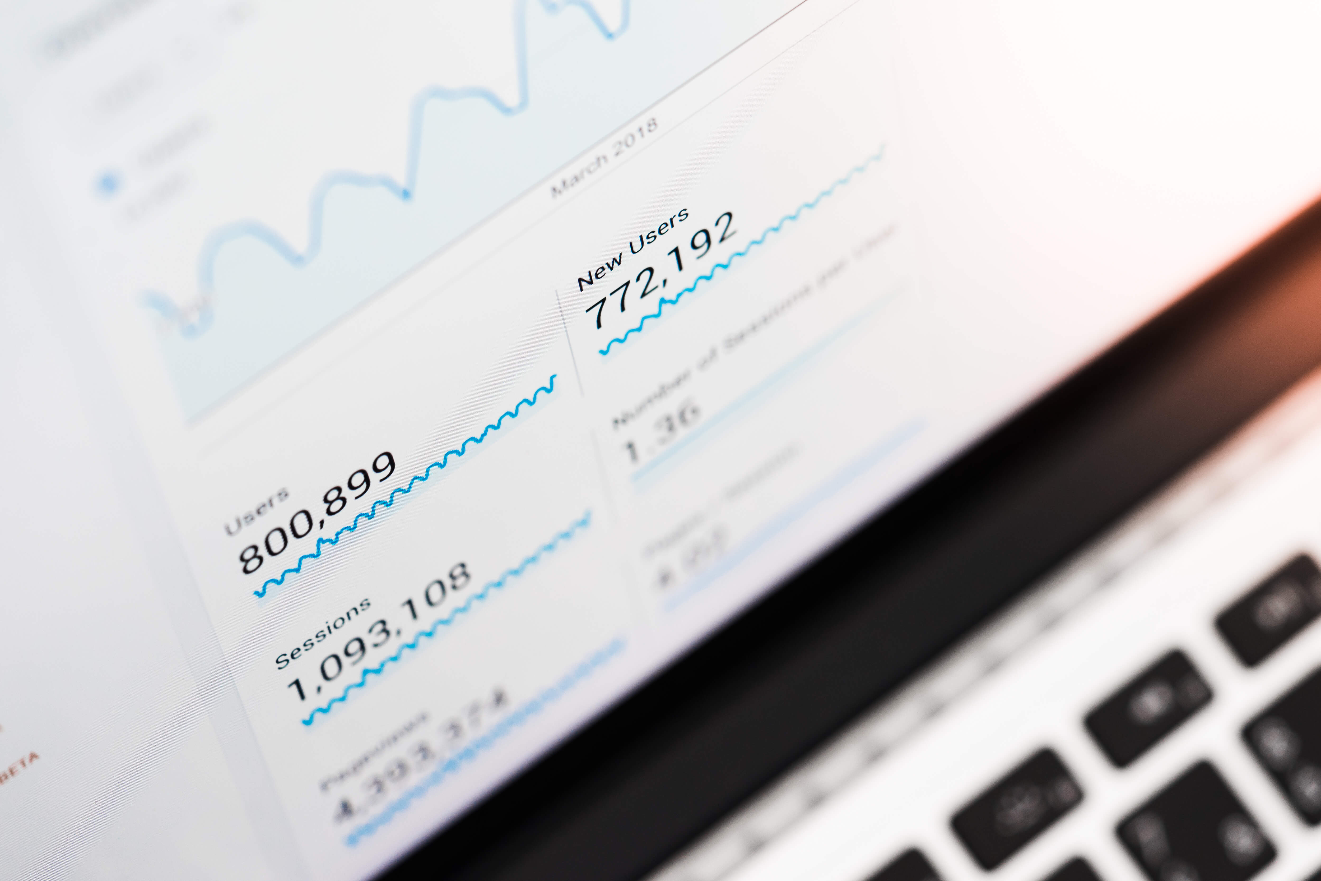 analytics displayed on laptop